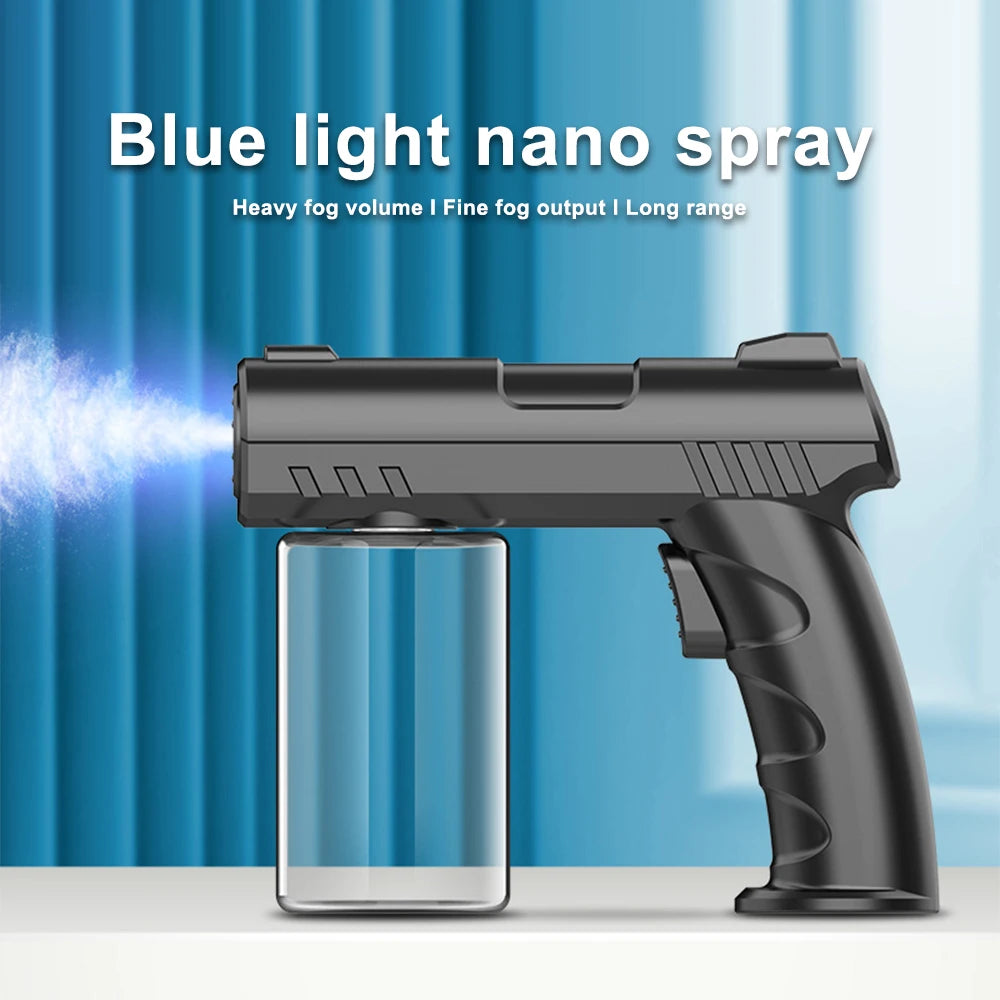 Nano Blue Light Atomizer Gun – Wireless Disinfection & Spray Mister with USB Charging (280ml)