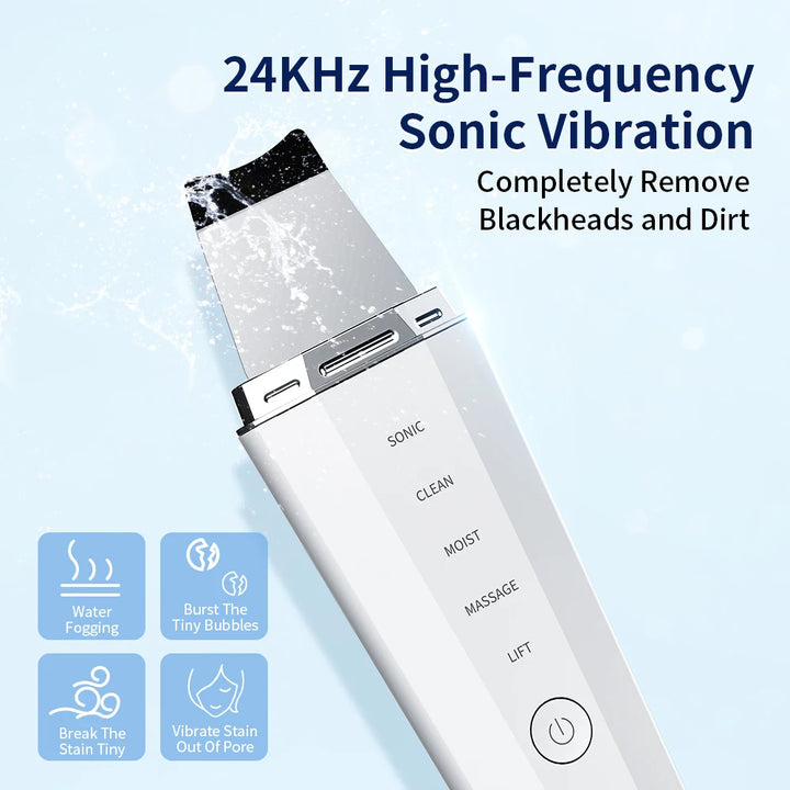ANLAN Ultrasonic Skin Scrubber – 5-in-1 Facial Lifting Device with EMS, ION, Sonic & 45°C Heat