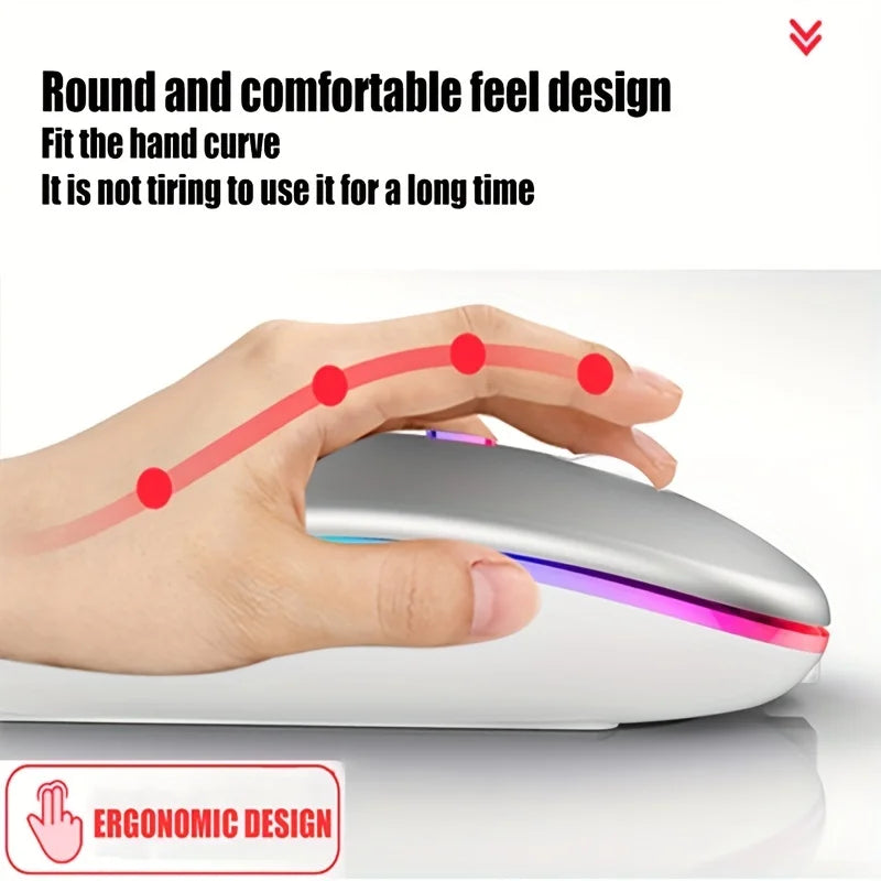 LybuTech RGB Wireless Mouse | Bluetooth + 2.4GHz Dual Mode | Silent Click