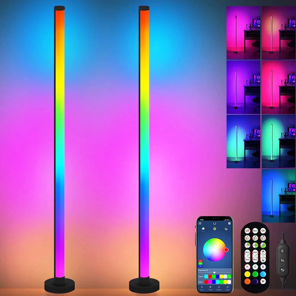 GlowTower RGB Floor Lamp – Smart App & Music Sync Standing Light (2-Pack Option)