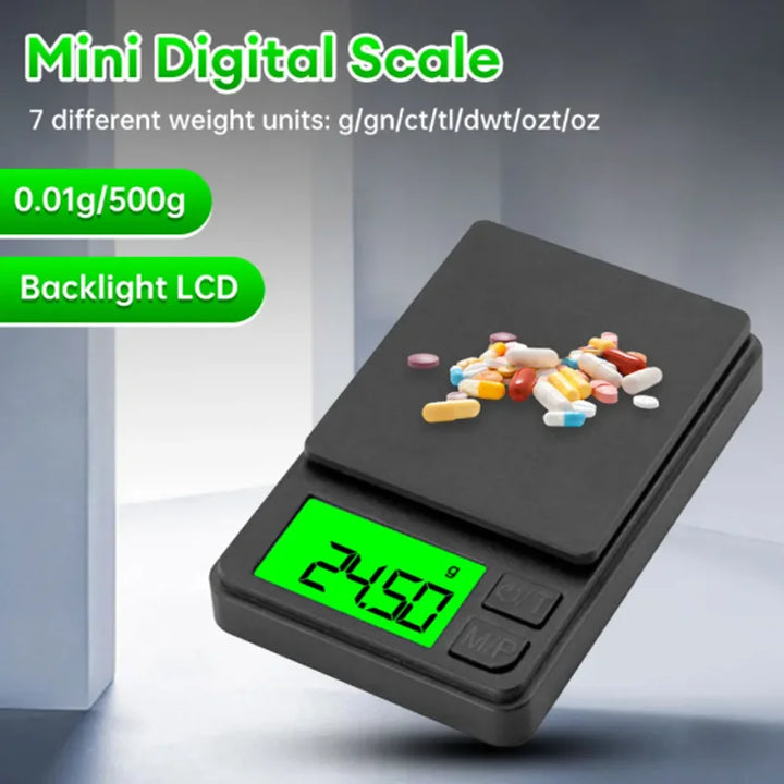PocketPro™ Precision Mini Scale (1000g x 0.1g) – Digital Travel Scale for Food, Jewelry, Herbs & More with Backlit LCD