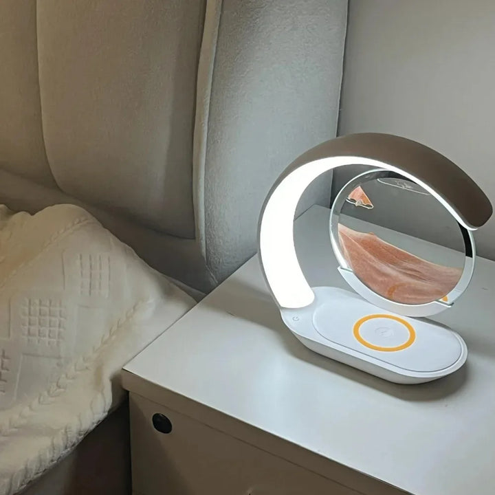 ZenGlow™ LED Sand Lamp – 15W Wireless Charging & 3D Flowing Hourglass Light