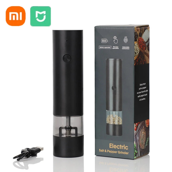 FlavorCraft USB‑Rechargeable Salt & Pepper Grinder — Stepless Ceramic Burr + LED Light