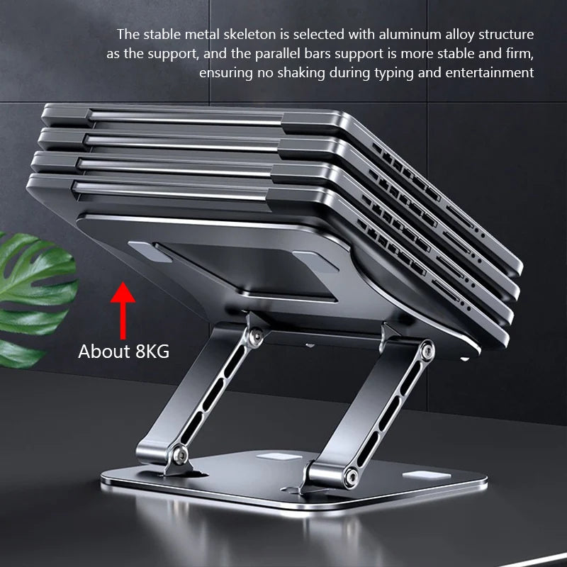 PANTXIKE 360° Adjustable Aluminum Laptop Stand | Foldable Ergonomic Holder for 10-17 Inch Notebooks