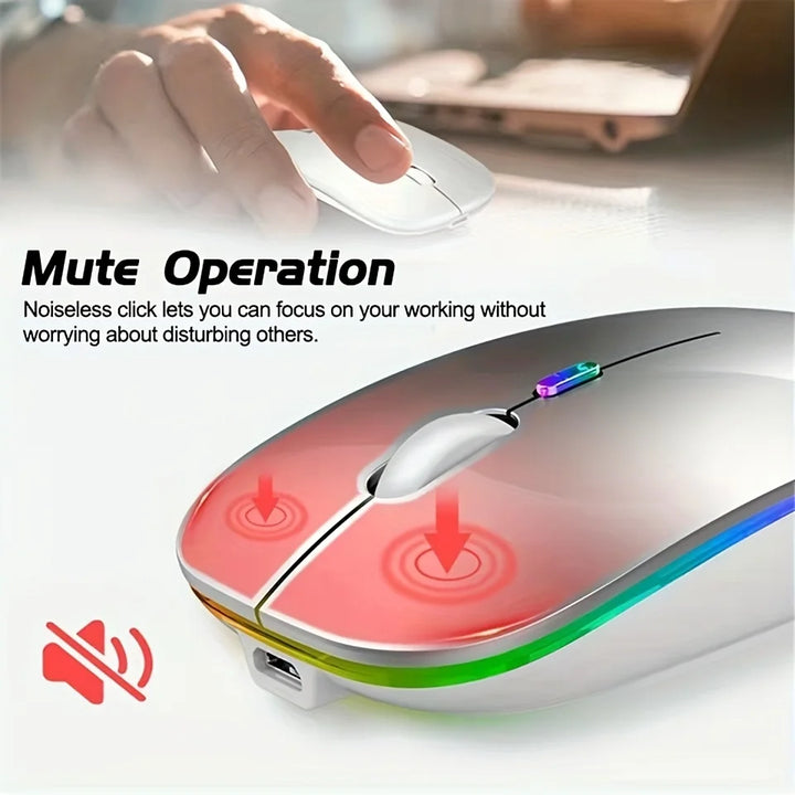 LybuTech RGB Wireless Mouse | Bluetooth + 2.4GHz Dual Mode | Silent Click