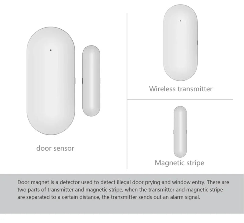 HIVA Wireless Door & Window Security Sensor | Magnetic Alarm Kit