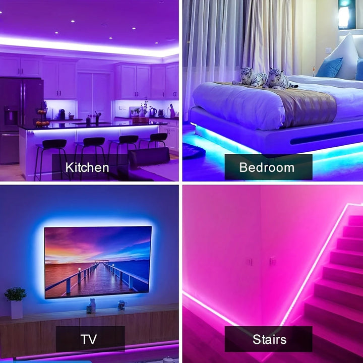 Color-Changing RGB LED Strip Lights – Smart App & IR Controlled for Room, TV, Party & Home Decor