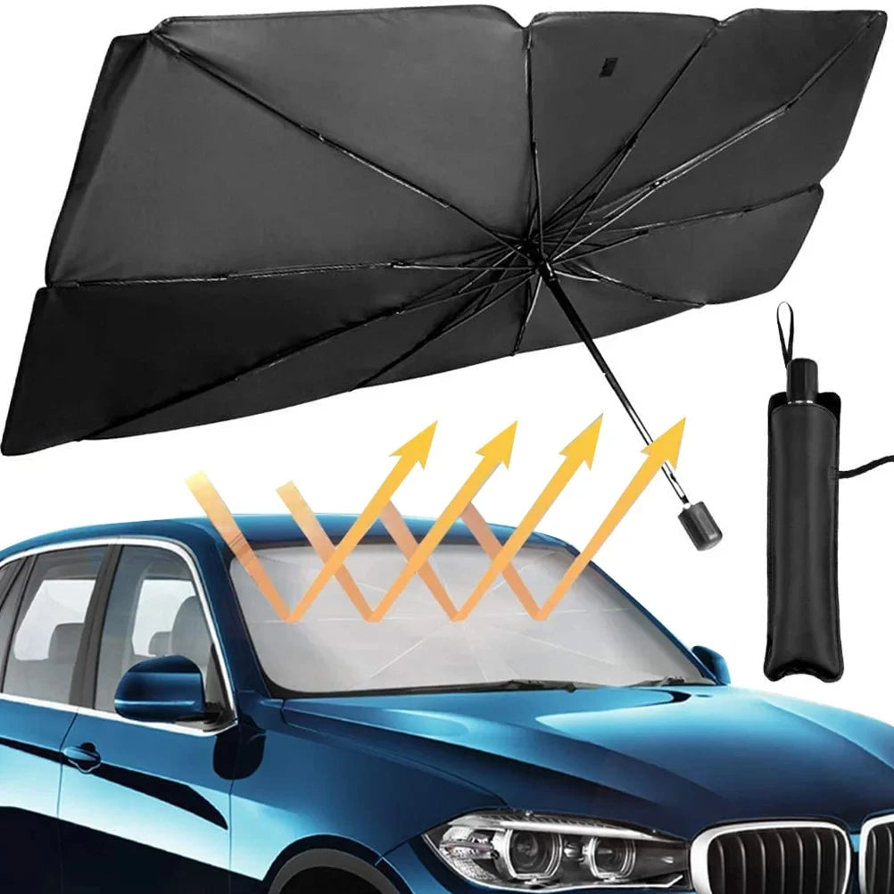 Car Windshield Sunshade Umbrella – UV-Resistant, Foldable Silver Reflective Umbrella for Cars & SUVs