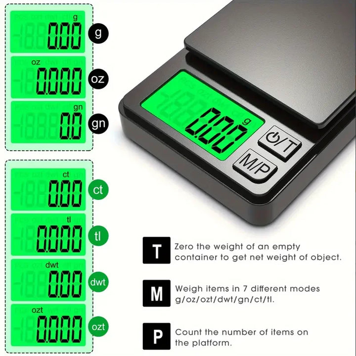PocketPro™ Precision Mini Scale (1000g x 0.1g) – Digital Travel Scale for Food, Jewelry, Herbs & More with Backlit LCD