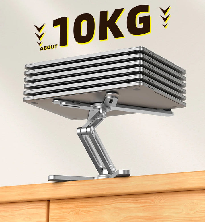 YASOKO 360° Foldable Telescopic Laptop Stand | Ergonomic Aluminum Alloy Notebook Holder