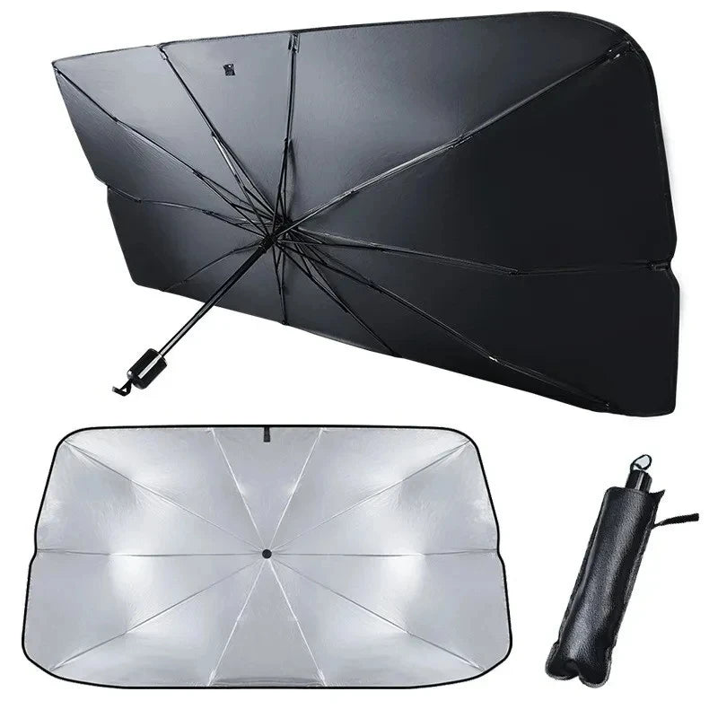 Car Windshield Sunshade Umbrella – UV-Resistant, Foldable Silver Reflective Umbrella for Cars & SUVs