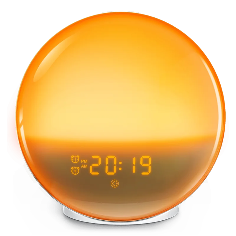 Sunrise Wake-Up Light Alarm Clock with Natural Sounds & Sunset Simulation