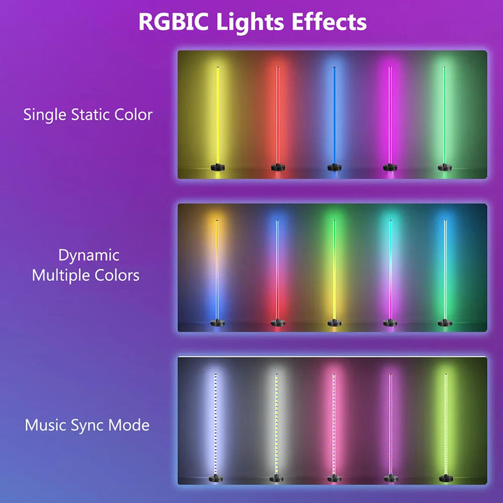 GlowTower RGB Floor Lamp – Smart App & Music Sync Standing Light (2-Pack Option)