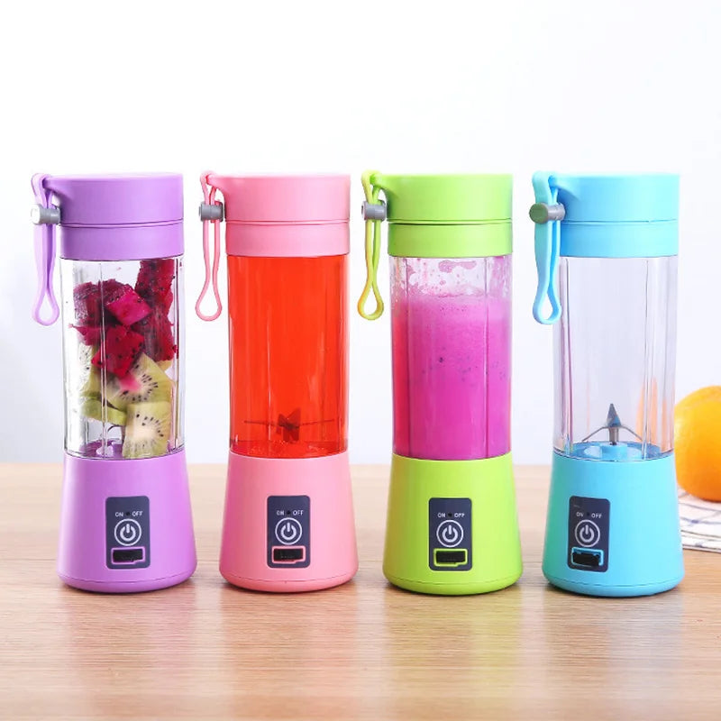 QuickBlend 380 ml USB Juicer Bottle — 6‑Blade Mini Smoothie Maker
