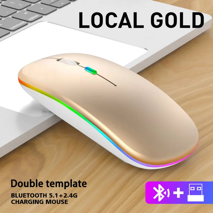 LybuTech RGB Wireless Mouse | Bluetooth + 2.4GHz Dual Mode | Silent Click