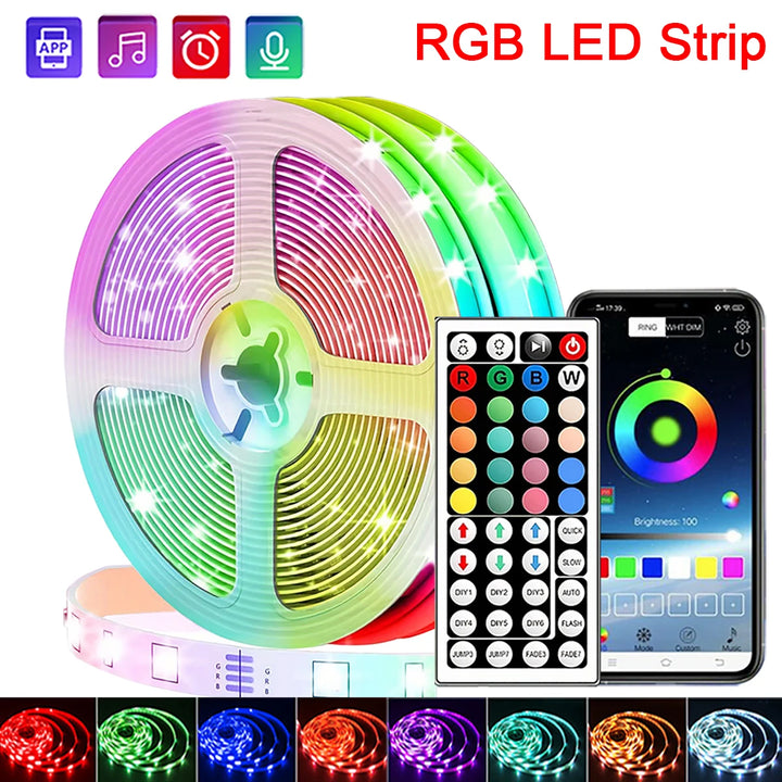 Color-Changing RGB LED Strip Lights – Smart App & IR Controlled for Room, TV, Party & Home Decor