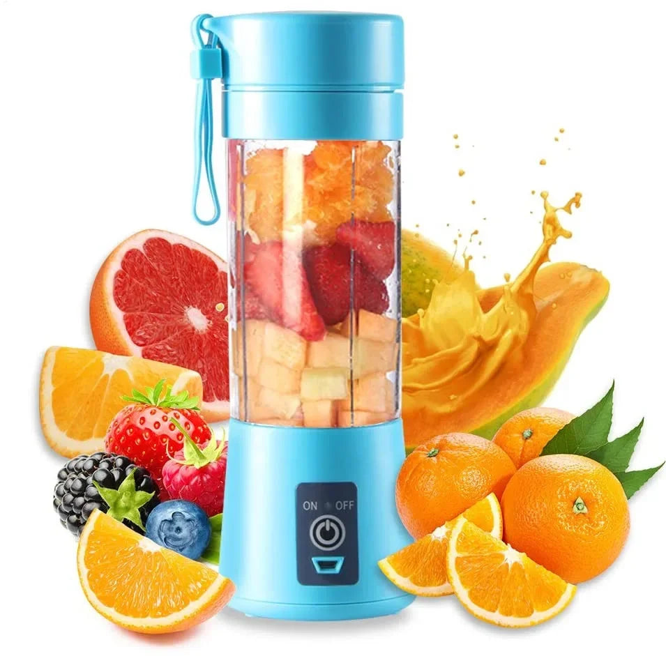 QuickBlend 380 ml USB Juicer Bottle — 6‑Blade Mini Smoothie Maker