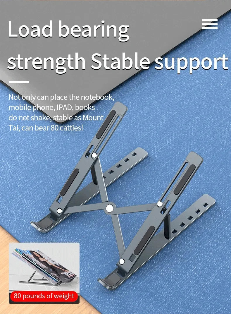 FlexiStand Pro – Portable Foldable Laptop Stand | Ergonomic & Adjustable Aluminum Alloy Holder