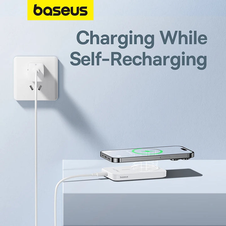 Magnetic Wireless Power Bank 5000mAh – Baseus 20W Fast Charger with USB-C & MagSafe Support