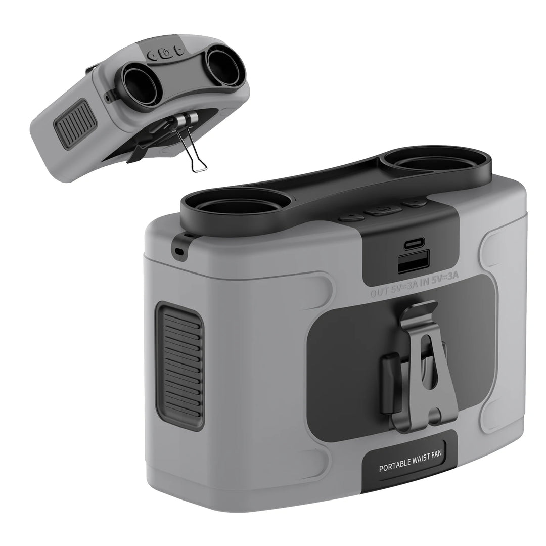 BreezePro™ 20000 mAh 3‑in‑1 Waist & Neck Fan — Turbo‑Wind, LED Light, Power‑Bank