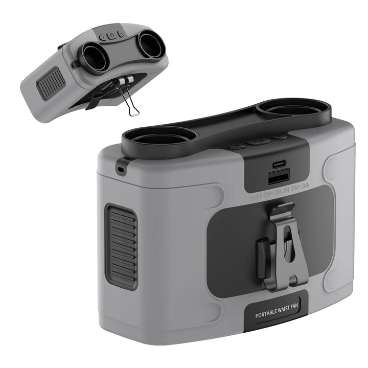 BreezePro™ 20000 mAh 3‑in‑1 Waist & Neck Fan — Turbo‑Wind, LED Light, Power‑Bank
