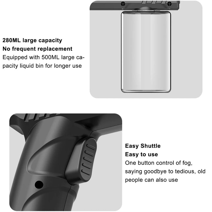 Nano Blue Light Atomizer Gun – Wireless Disinfection & Spray Mister with USB Charging (280ml)