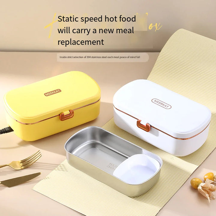 HeatBox USB Electric Lunch Box — 900 ml Water‑Free Food Warmer & Stainless Bento