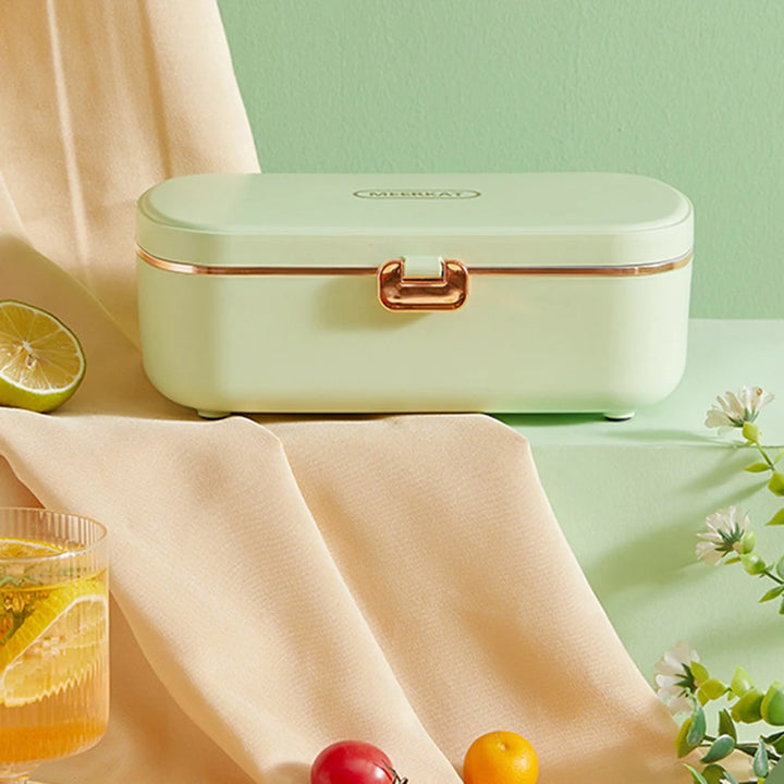 HeatBox USB Electric Lunch Box — 900 ml Water‑Free Food Warmer & Stainless Bento
