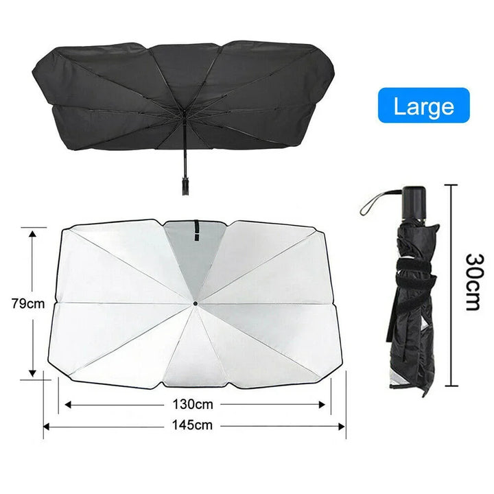 Car Windshield Sunshade Umbrella – UV-Resistant, Foldable Silver Reflective Umbrella for Cars & SUVs