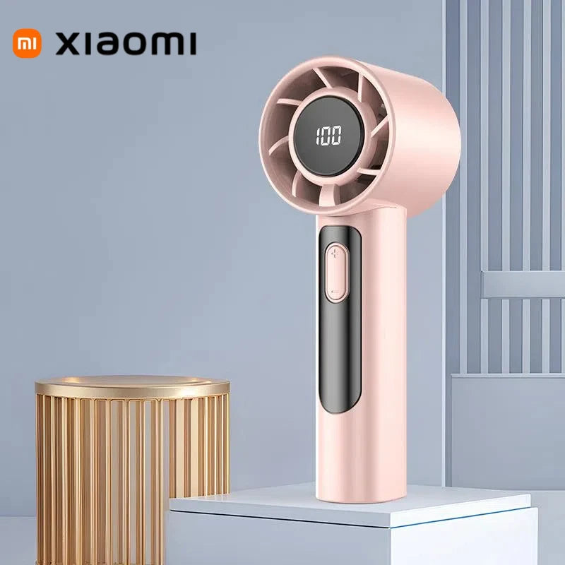 BreezeLite  3000 mAh Handheld Turbo Fan — 100 Speed, LED Display, USB‑Rechargeable