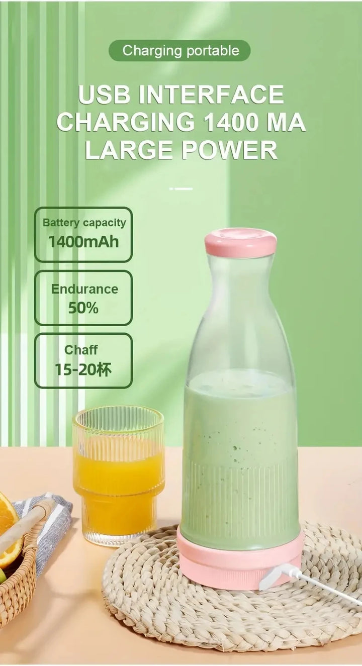 FreshBlend Go Portable Juice Cup — 6‑Blade USB Juicer Bottle (380 ml)