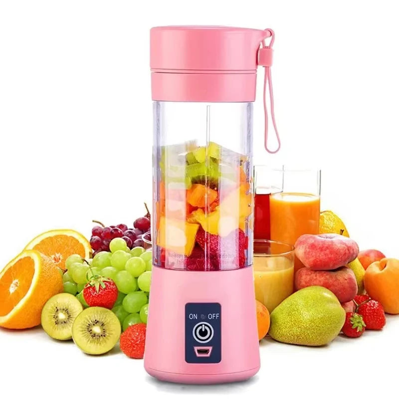 QuickBlend 380 ml USB Juicer Bottle — 6‑Blade Mini Smoothie Maker