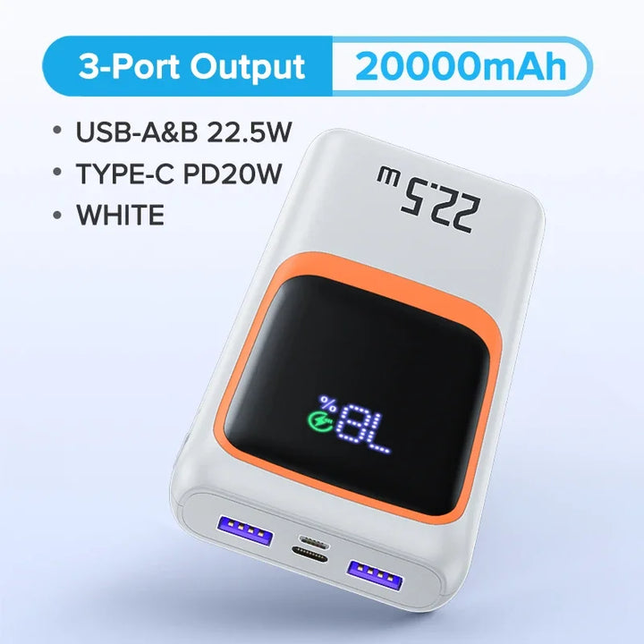 QOOVI TurboCharge 20000mAh Power Bank | 22.5W PD Fast Charge