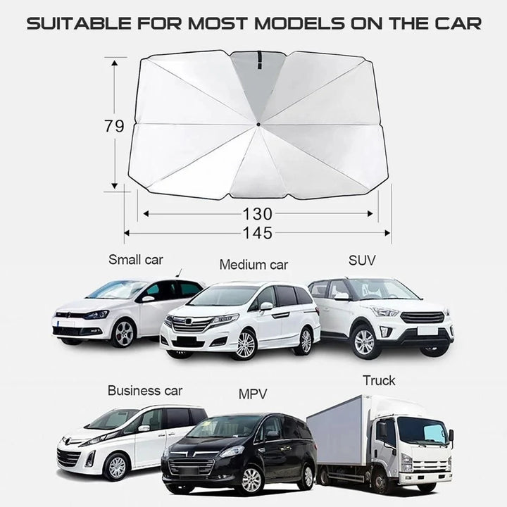 Car Windshield Sunshade Umbrella – UV-Resistant, Foldable Silver Reflective Umbrella for Cars & SUVs
