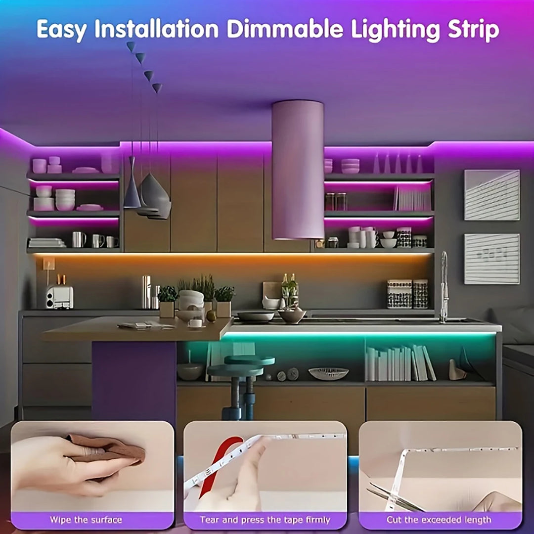 Color-Changing RGB LED Strip Lights – Smart App & IR Controlled for Room, TV, Party & Home Decor