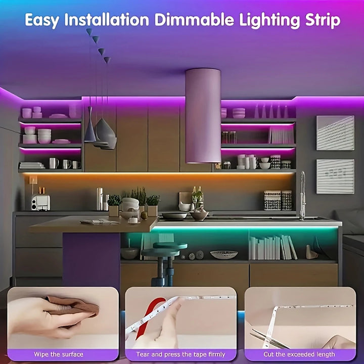 Color-Changing RGB LED Strip Lights – Smart App & IR Controlled for Room, TV, Party & Home Decor