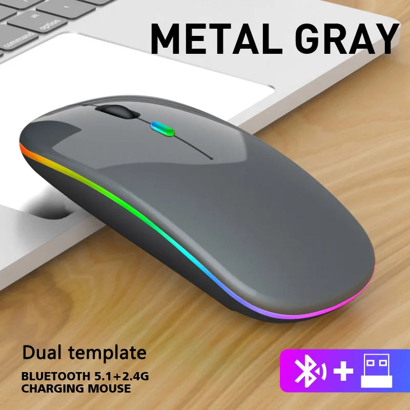 LybuTech RGB Wireless Mouse | Bluetooth + 2.4GHz Dual Mode | Silent Click