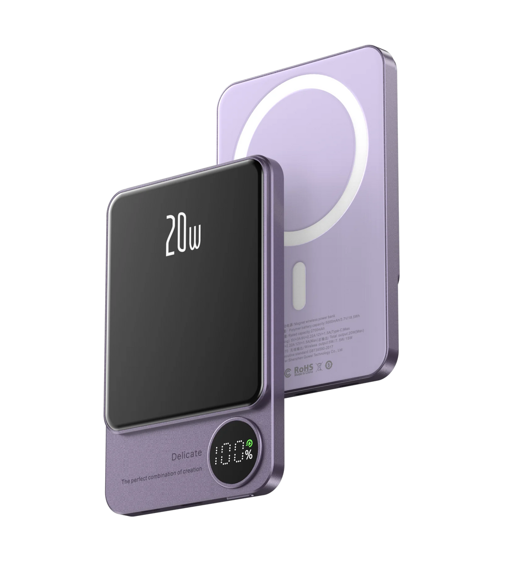 20W MagSafe Wireless Power Bank – 10000mAh Magnetic Fast Charger with LCD Display for iPhone 12–15 Pro Max & More