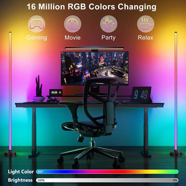 GlowTower RGB Floor Lamp – Smart App & Music Sync Standing Light (2-Pack Option)