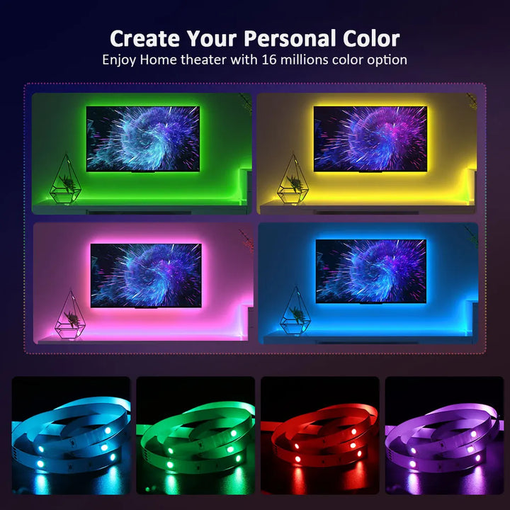LED Strip Lights RGB 5050 ,5V 1M-30M,16 million colors, RGB , Led Strip Lighting Music Sync, Color Changing for Party Home