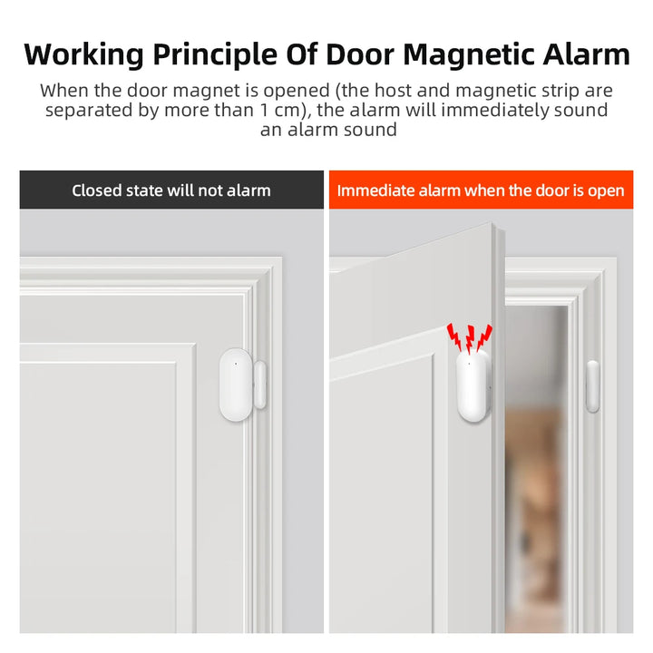 HIVA Wireless Door & Window Security Sensor | Magnetic Alarm Kit