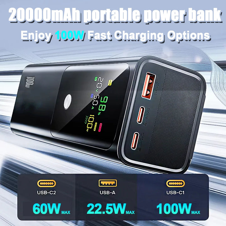 Ranwomen TurboCharge 100W Power Bank 20000mAh | Ultra-Fast PD Charging