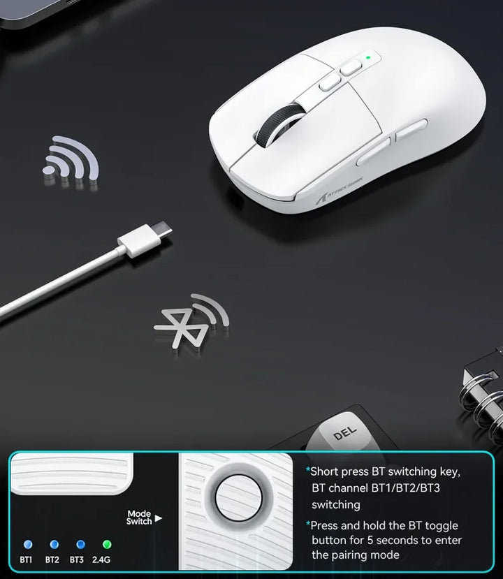 Attack Shark X6 Wireless Gaming Mouse | RGB Charging Dock | 26K DPI