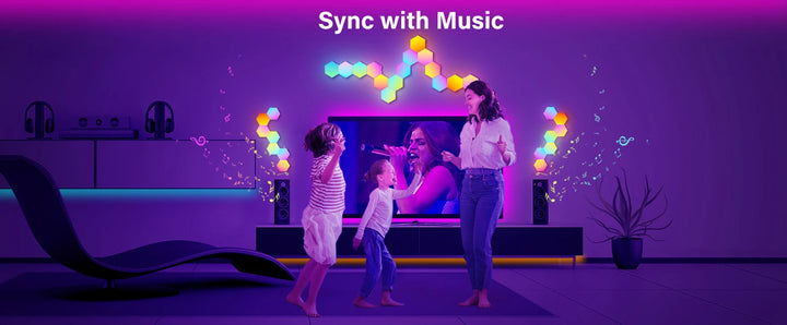 HexaGlow Smart LED Wall Panels – RGB Modular Lights with App & Music Sync (8-Pack)