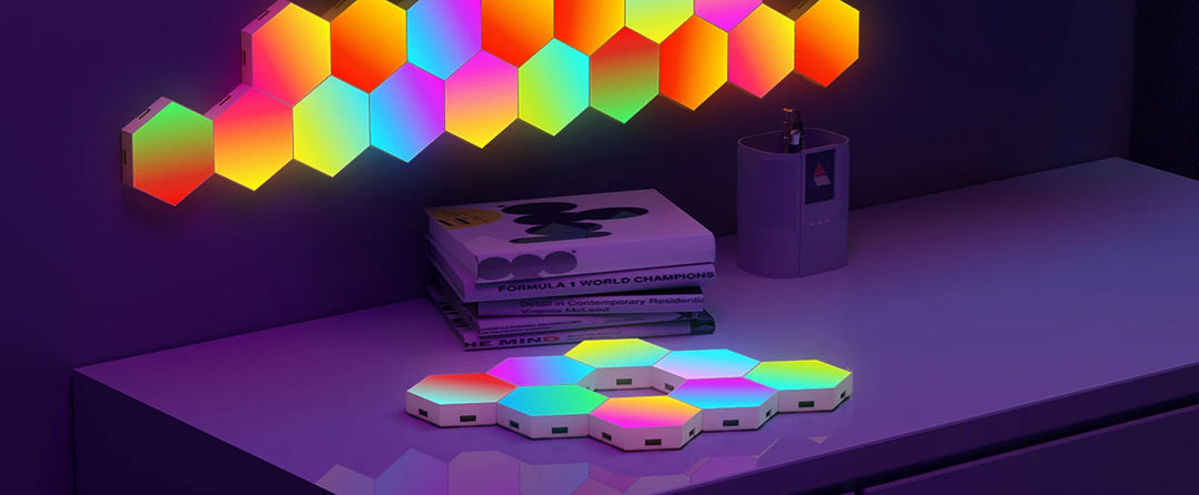 HexaGlow Smart LED Wall Panels – RGB Modular Lights with App & Music Sync (8-Pack)