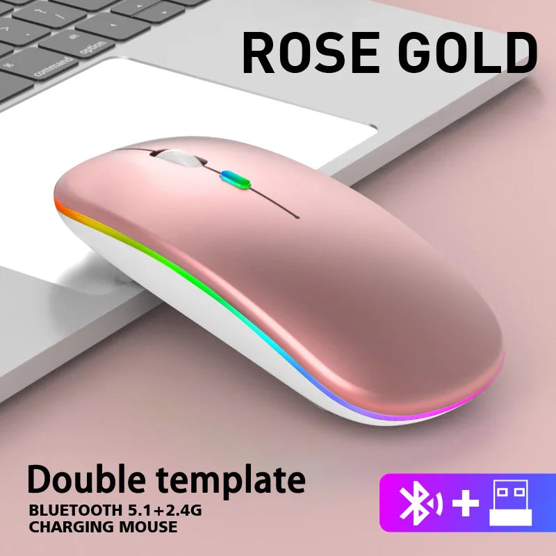 LybuTech RGB Wireless Mouse | Bluetooth + 2.4GHz Dual Mode | Silent Click