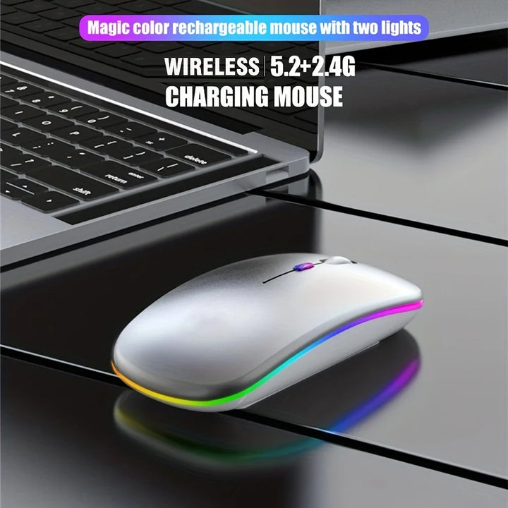 LybuTech RGB Wireless Mouse | Bluetooth + 2.4GHz Dual Mode | Silent Click