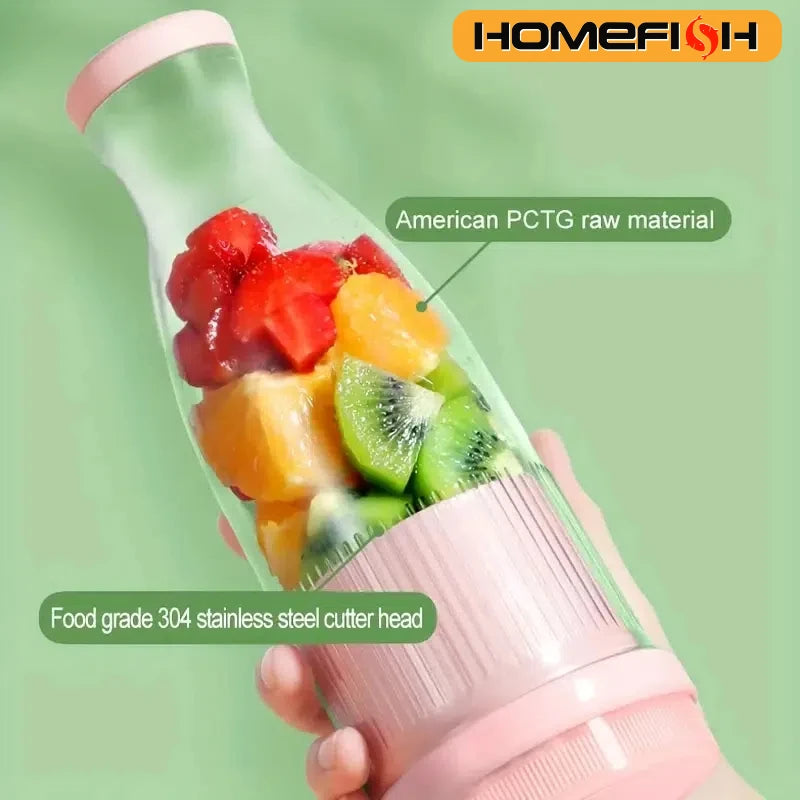 FreshBlend Go Portable Juice Cup — 6‑Blade USB Juicer Bottle (380 ml)