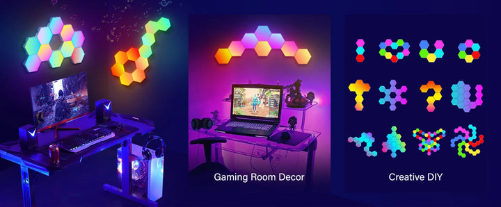 HexaGlow Smart LED Wall Panels – RGB Modular Lights with App & Music Sync (8-Pack)