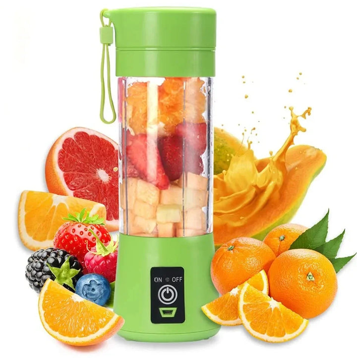 QuickBlend 380 ml USB Juicer Bottle — 6‑Blade Mini Smoothie Maker